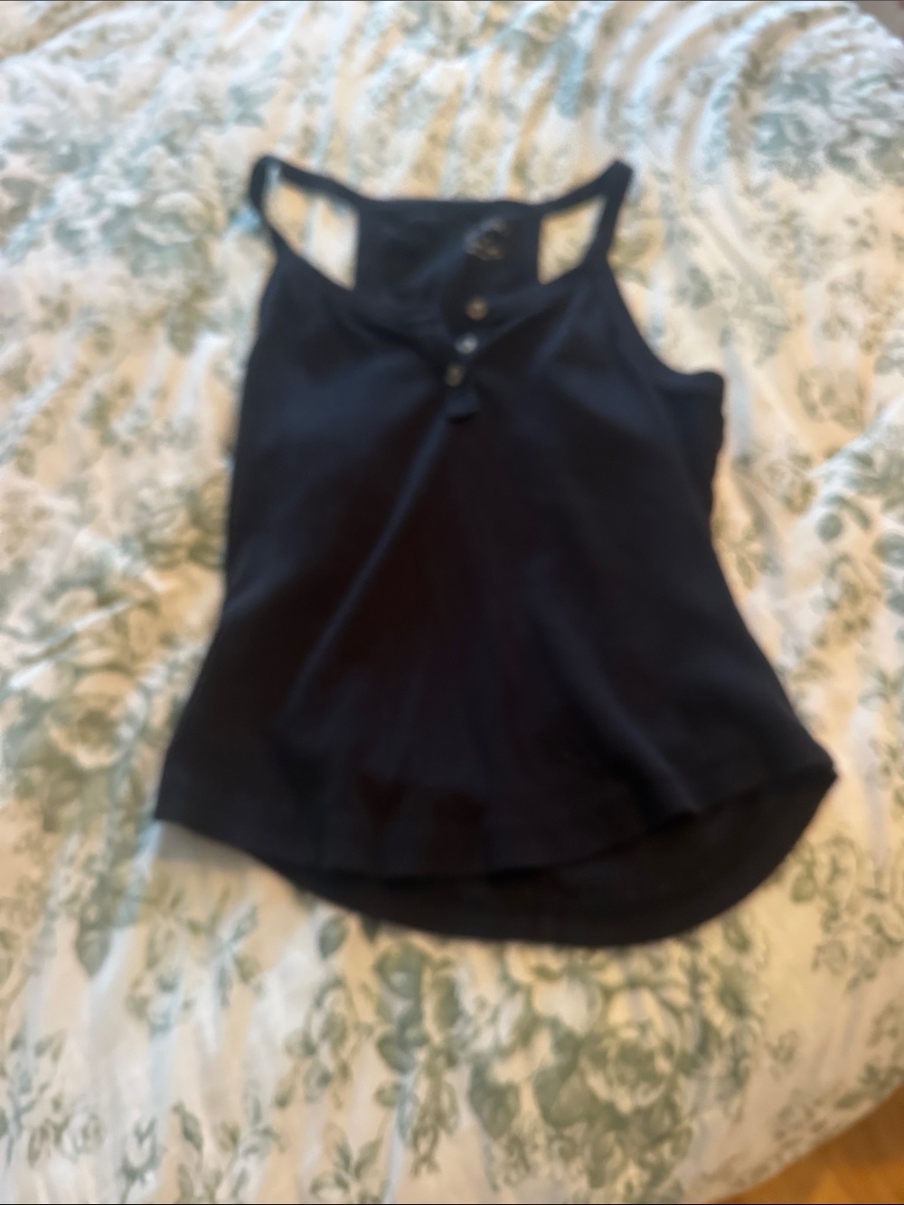 Pilcro Black Sleeveless Button-Front Camisole